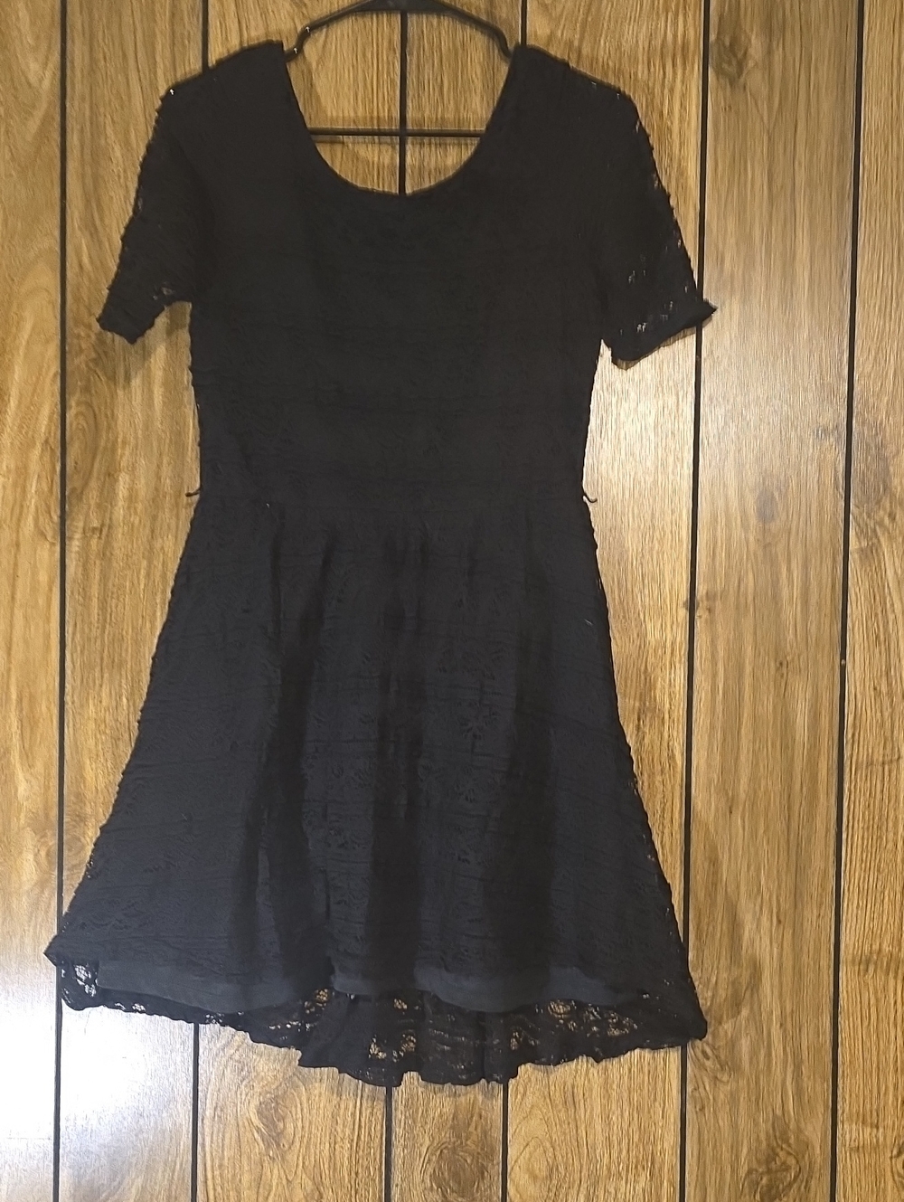 Rewind Black Lace Scoop-Neck Fit & Flare Dress